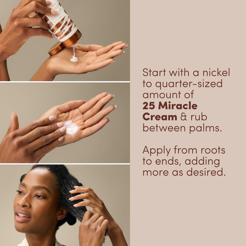 Mizani 25 Miracle Leave-In Curl Cream - Anti-Frizz Heat Protectant, Adds Lightweight Moisture & Softness, With Coconut Oil, For Curly Hair