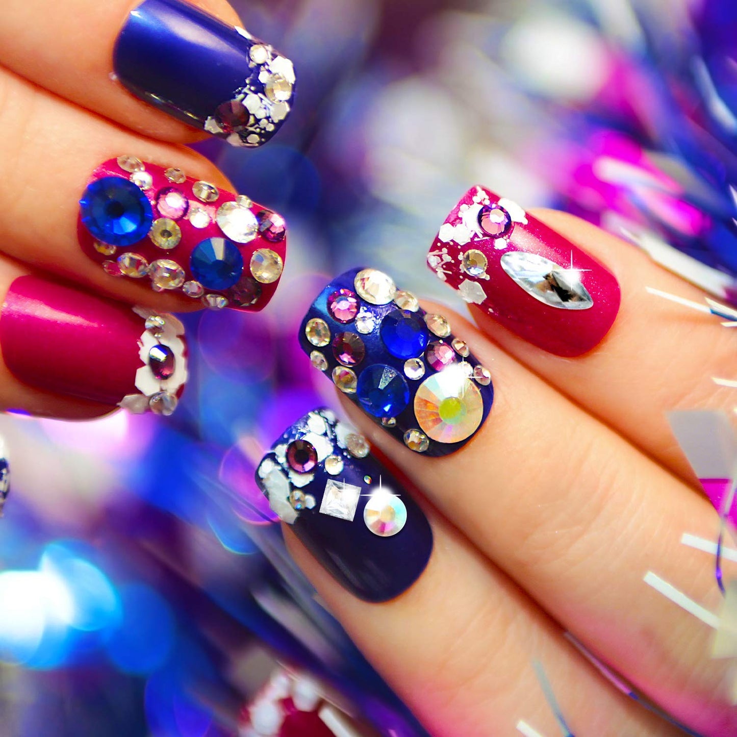 Nail Art Kit for Girls - Beginner Set with Rhinestones, Crystals, Tweezer & Dotting Tool | Perfect for Creative Designs