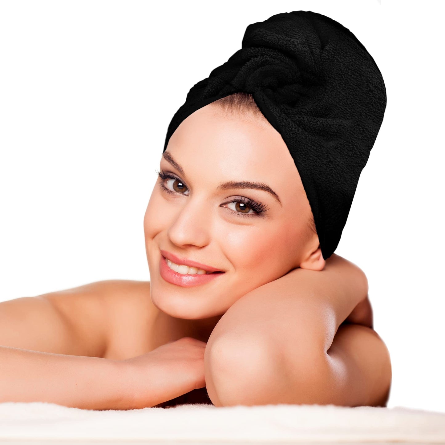 Eurow Ultra-Soft & Absorbent Cotton Salon Towels for Home, Beauty, Gym & Professional Salons, Fast-Drying for Hair, Hands & Spa Use, Durable & Machine Washable, 16" x 27", 24-Pack, Black