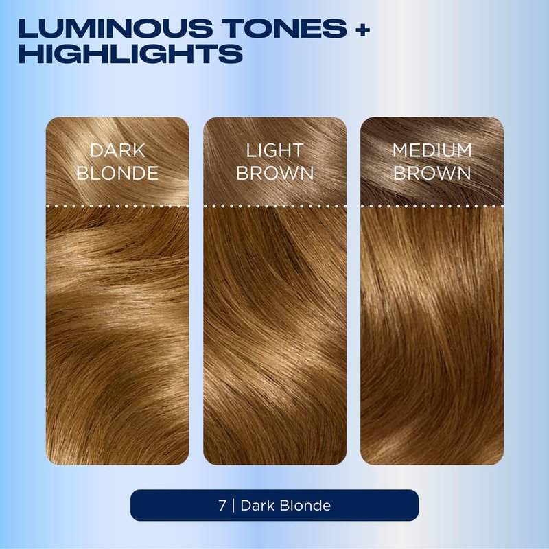 Clairol Nice'n Easy Permanent Hair Dye - 7 Dark Blonde | 100% Gray Coverage & Natural Shine | Pack of 3