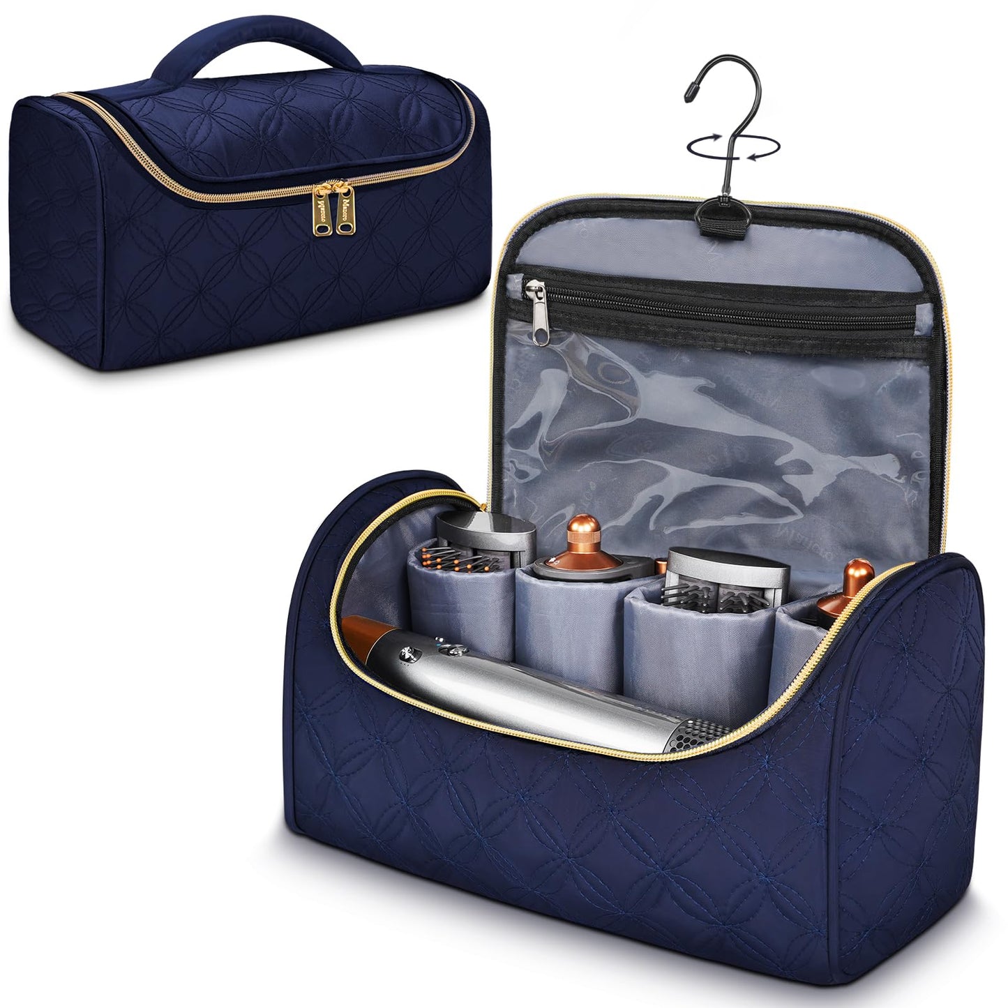 Mancro Padded Travel Case Compatible with Dyson Airwrap, Blue
