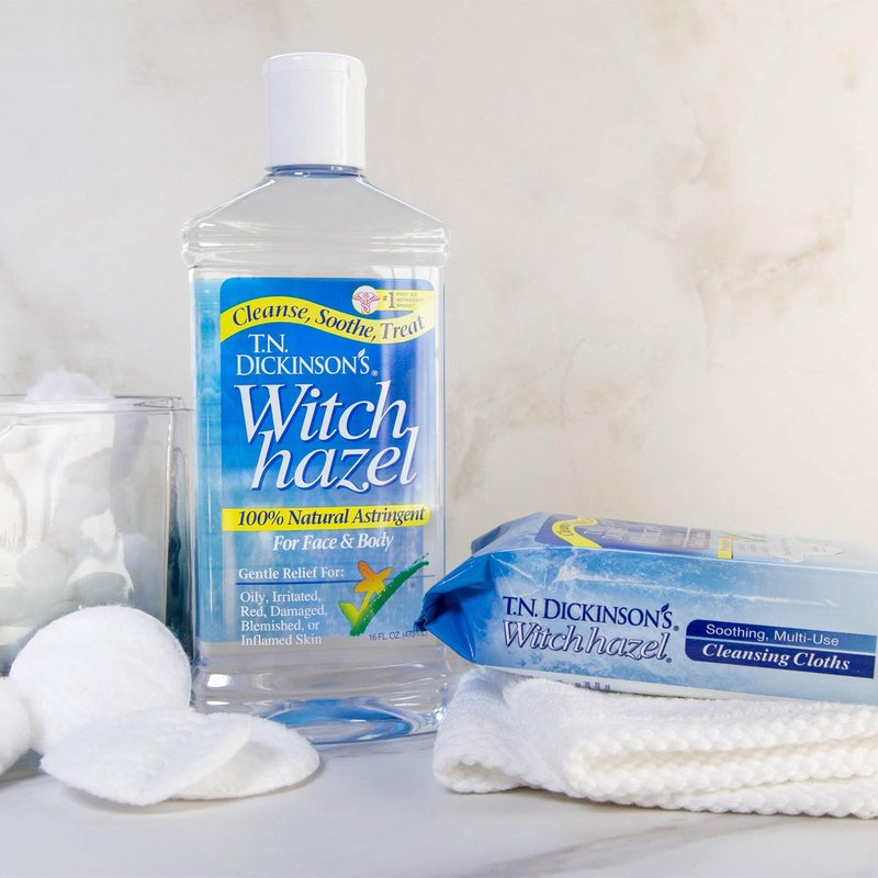 Witch Hazel Cleansing Cloths - Soothing Multi-Use, 25 Count | Alcohol-Free Astringent, 16 oz, Natural