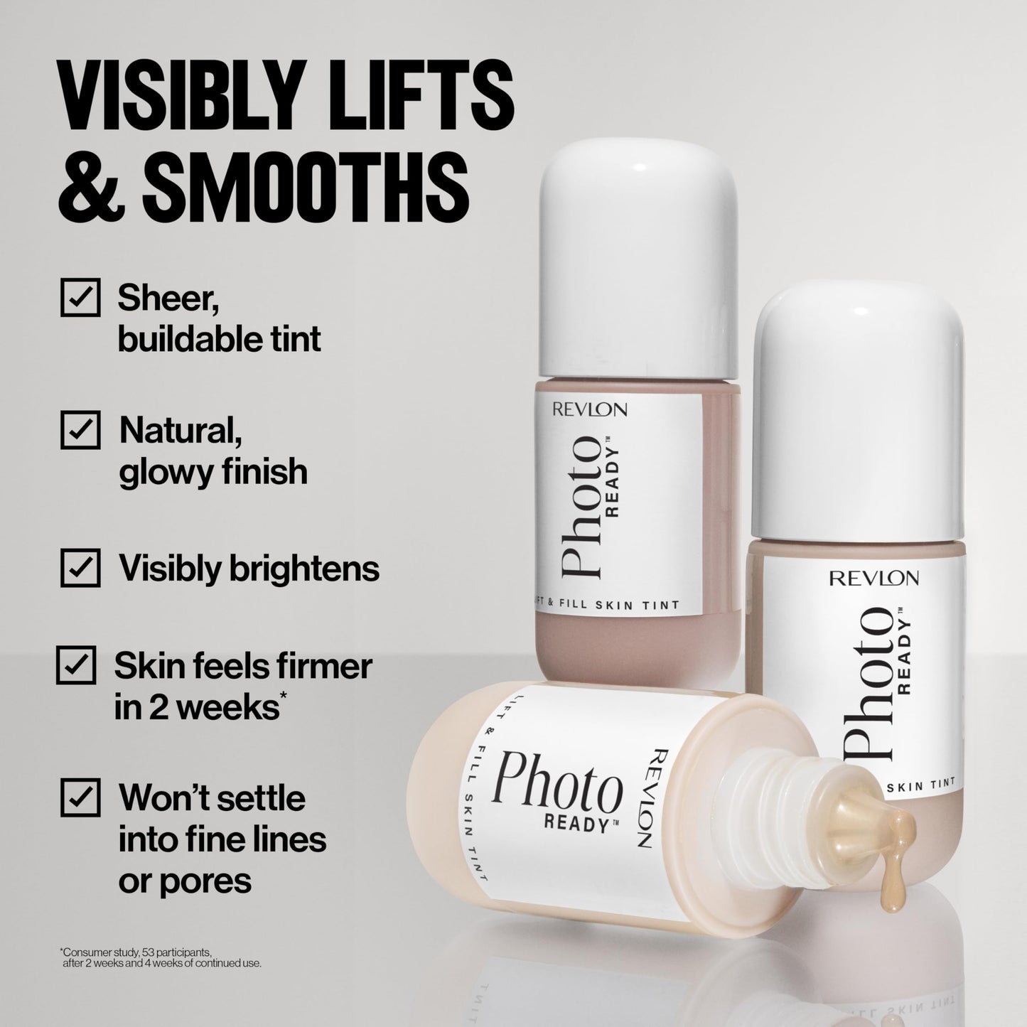 Revlon PhotoReady Lift + Fill Skin Tint, Multi-Use Glow Enhancer, Base & Highlighter for Glowing Skin, Sheer Coverage, 120, 1 fl oz