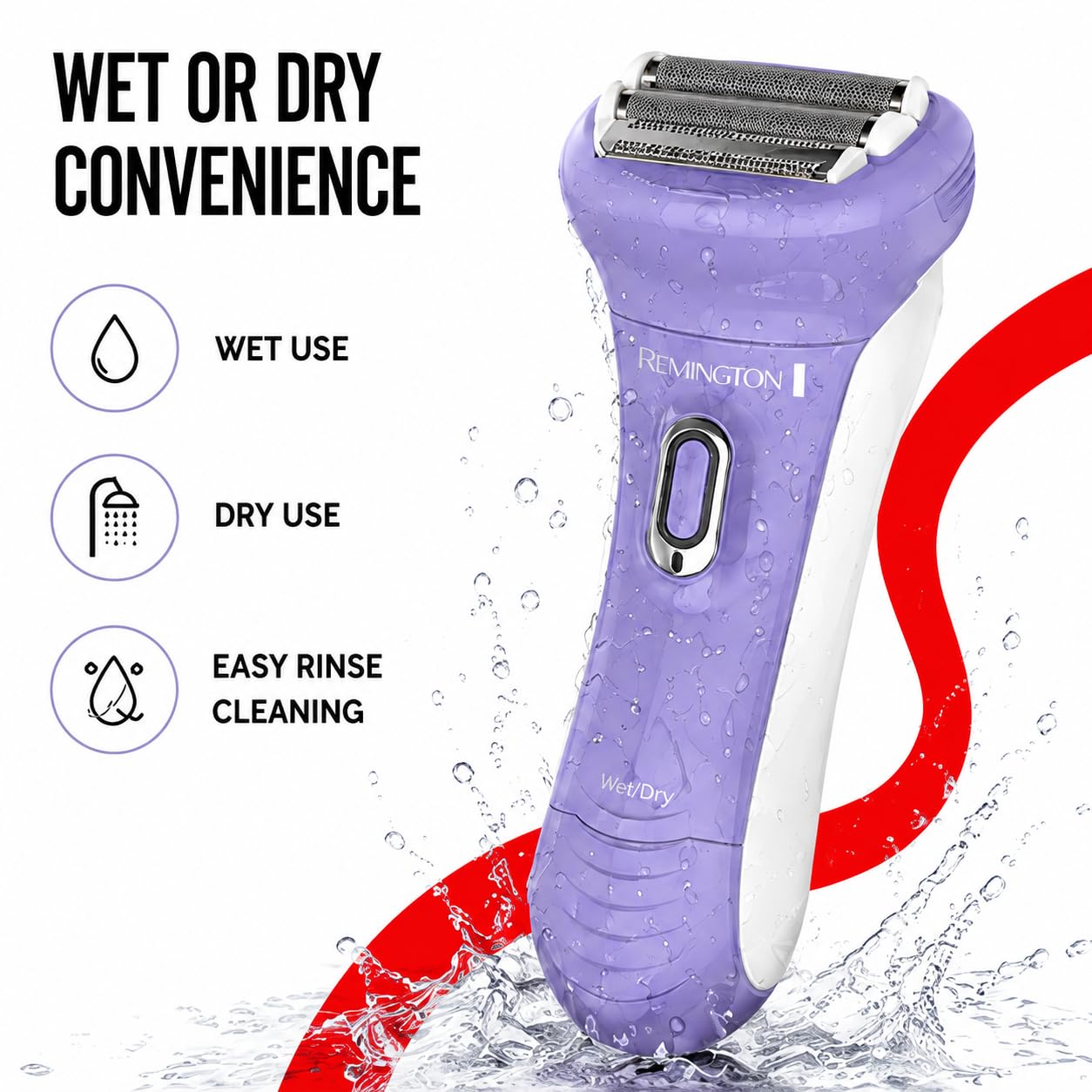 Remington Smooth & Silky Electric Shaver for Women, 4-Blade Smooth Glide Foil Shaver and Bikini Trimmer with Almond Oil Strip, Shave Wet or Dry