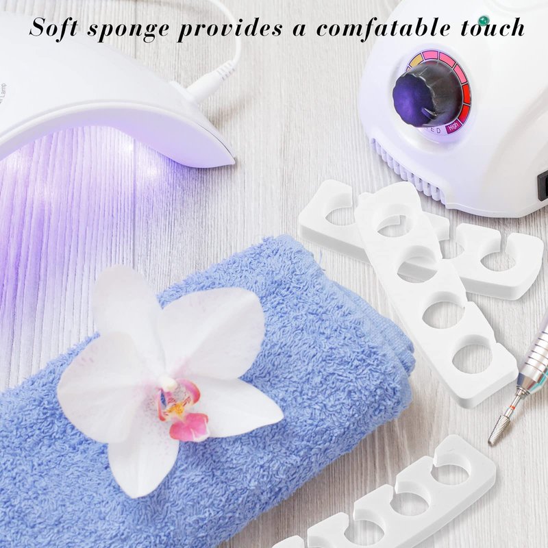 Potchen 300 Pcs Toe Separators for Nail Polish Bulk Toe Separator Pedicure Correct Foot for Men Women Nail Polish Comfy Soft Pedicure Supplies(White)