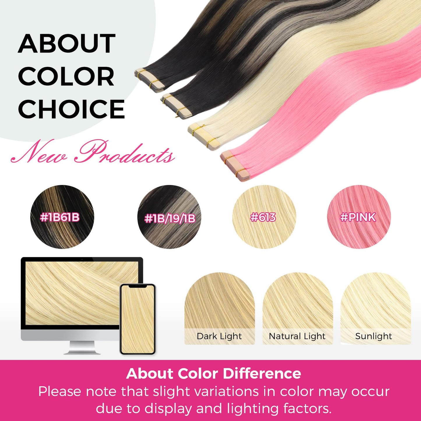 Lashey Tape in Hair Extensions 25g 10pcs 18 Inch Straight Balayage Natural Black to Light Blonde Highlighted Hair Extensions Tape in Hair for Women