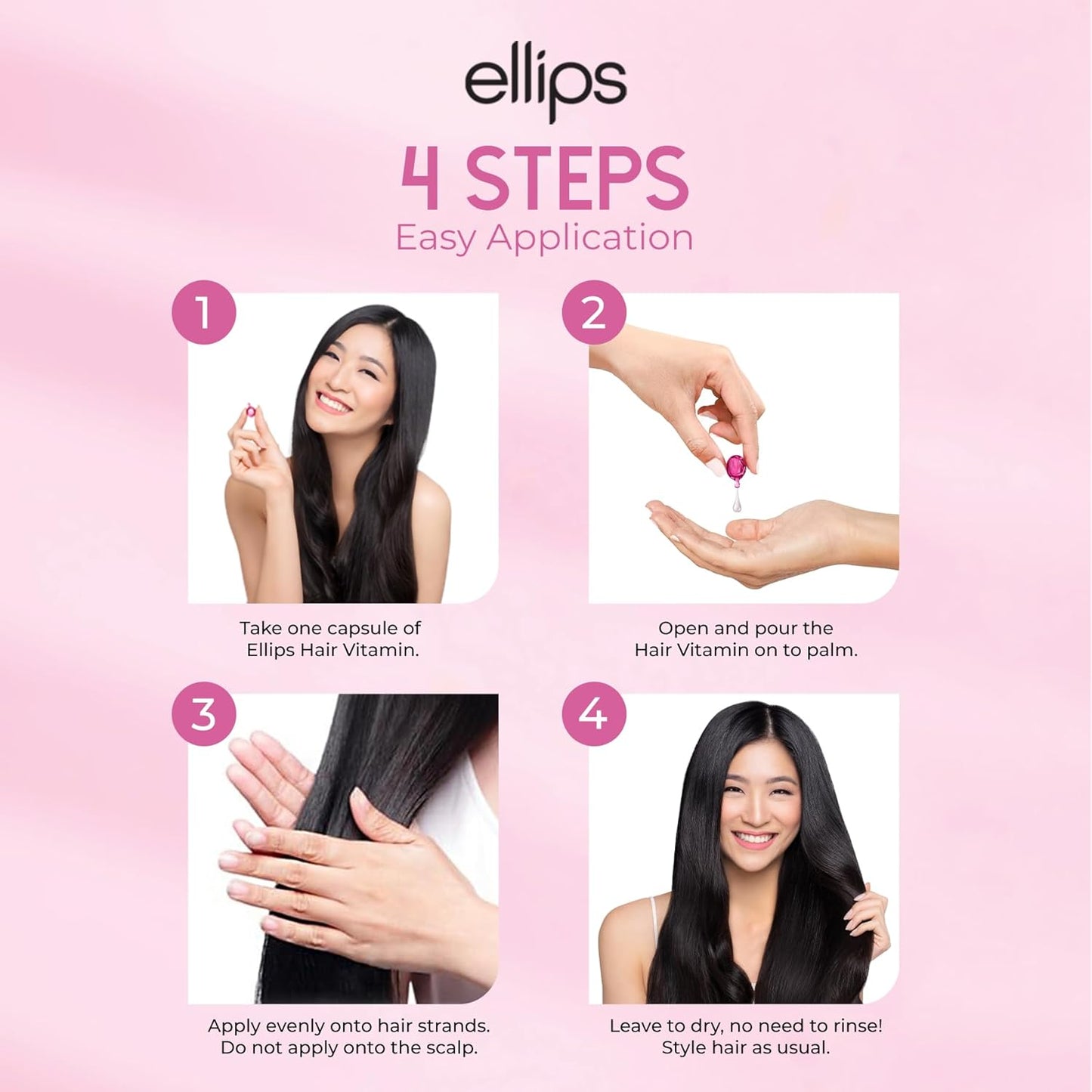 Ellips Hair Oil - Nutri Color Capsules | Heat Protectant for Color-Treated Hair - Adds Shine & Smooths Split Ends - 50 Count