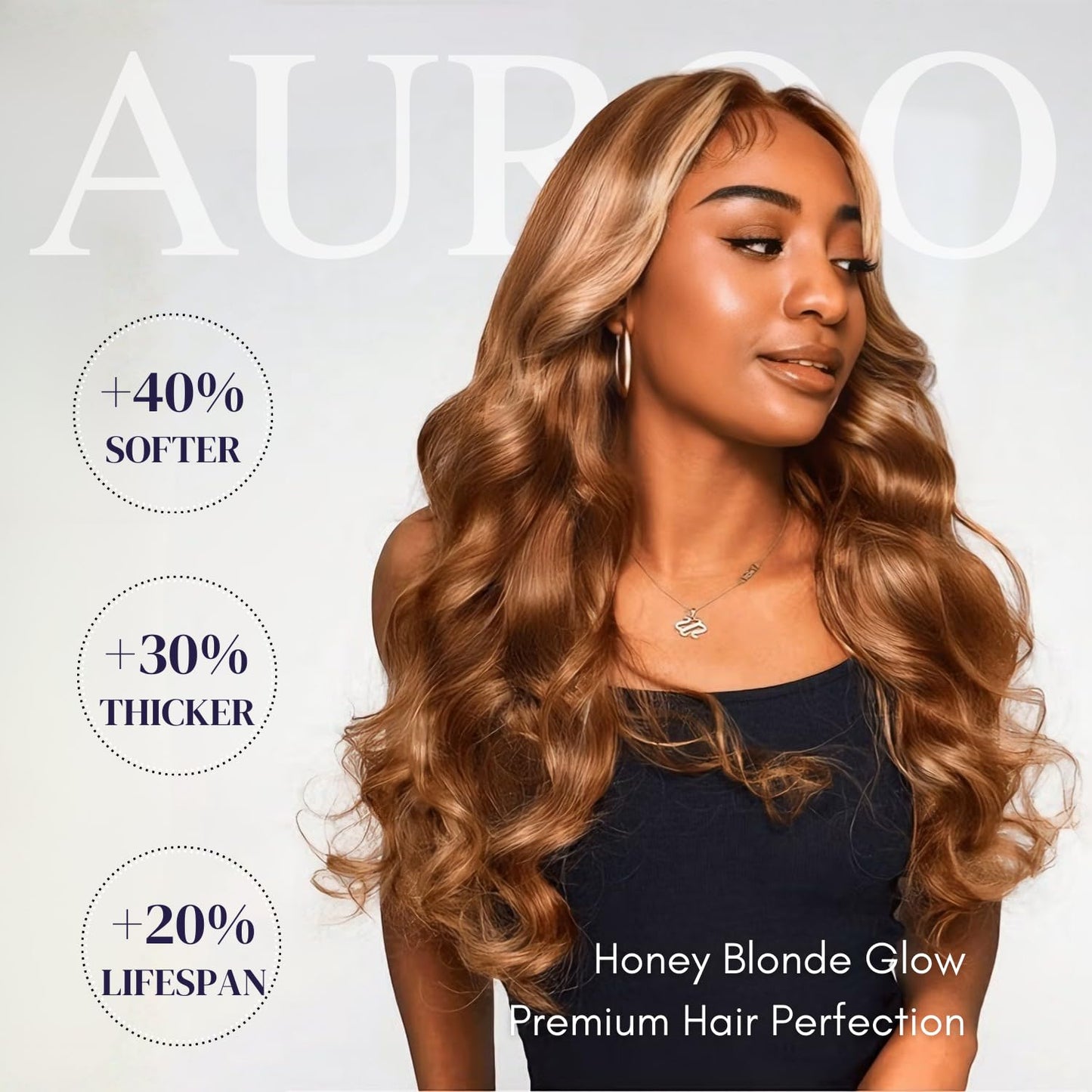 AUROO 12A Honey Blonde Highlight Body Wave Single Bundles Human Hair 10 Inch, 100% Virgin Brazilian Weaves Thick Track Brown Ombre #P4/27 Balayage Colored Human Hair Bundles Extensions Sew In Remy
