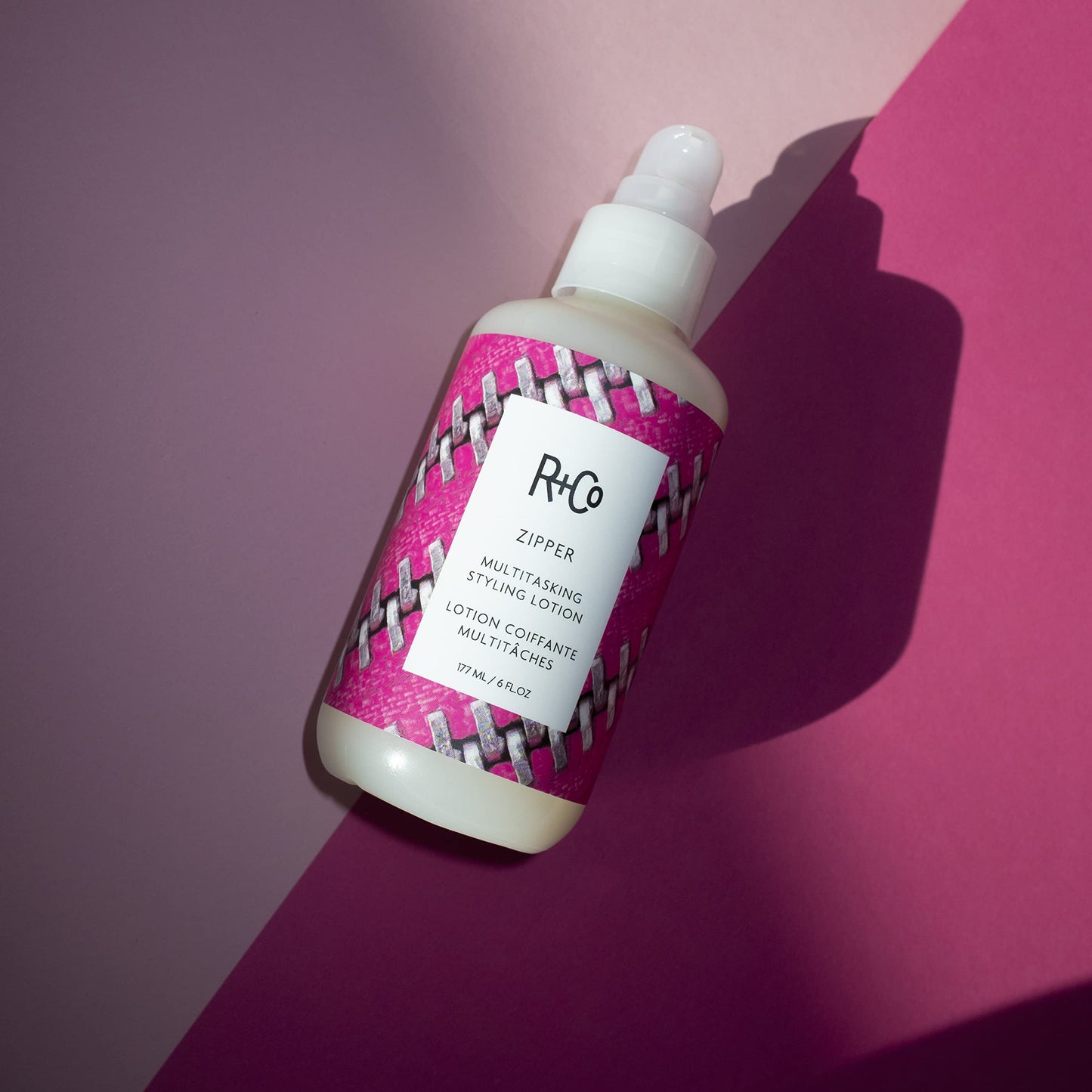 R+Co Zipper Multitasking Styling Lotion – Styling Lotion for Frizz Control, Shine & Flexible Hold – Adds Texture, Softness & Control for All Hair Types – Vegan & Cruelty-Free – 6 oz