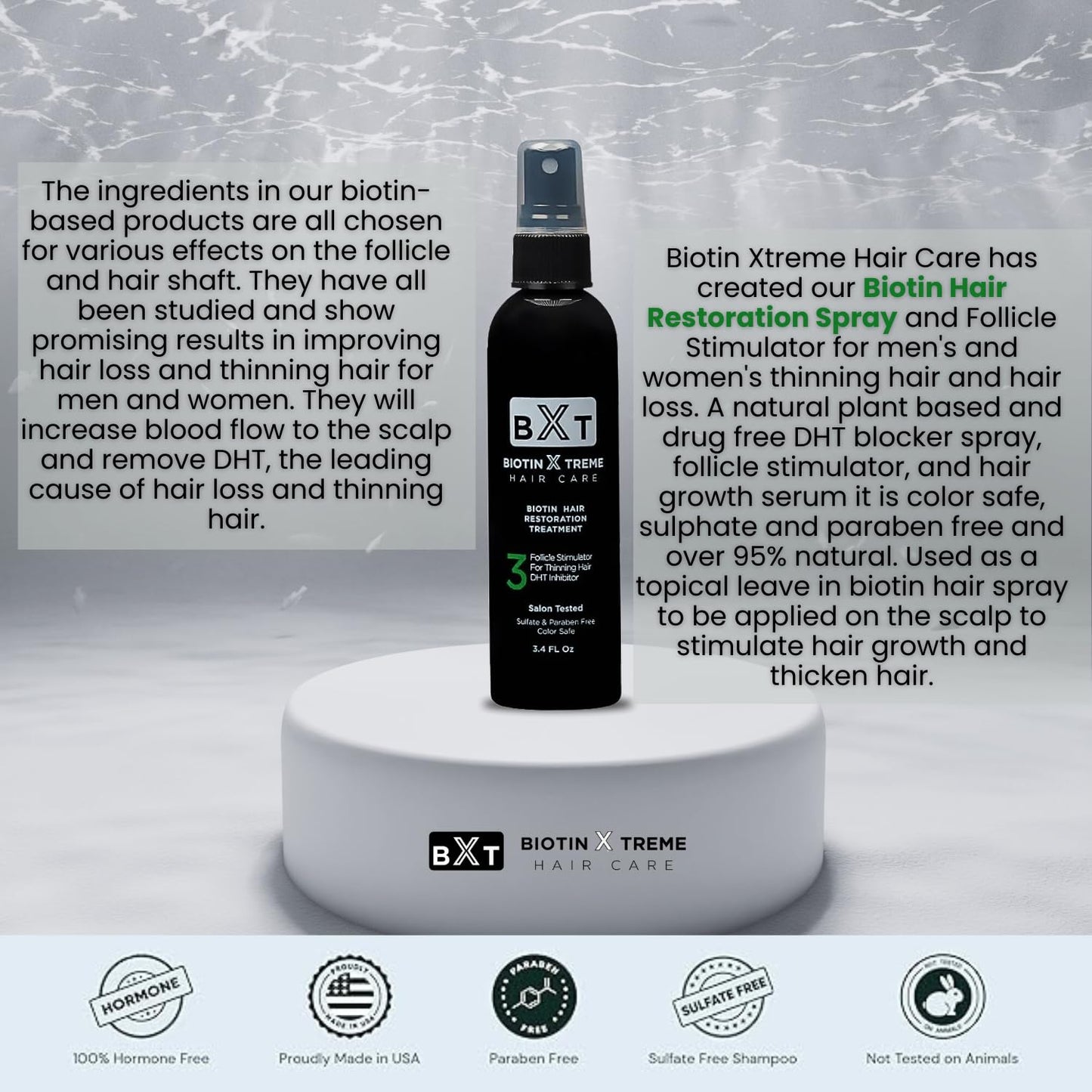 Biotin Xtreme Biotin Hair Restoration Spray and Hair Growth Serum