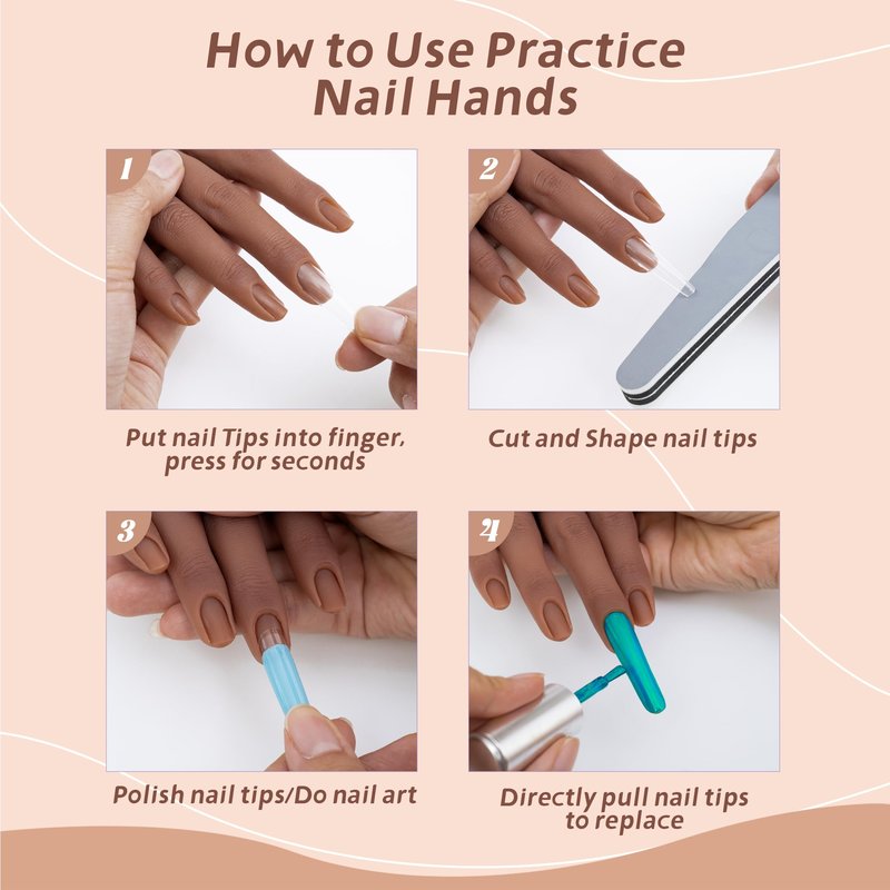 Veikmv Practice Hand for Acrylic Nails,Professional Mannequin Hand with Flexible Fingers for Acrylic Nails,Gel Polish & Nail Art Training,Ideal Practice Tool for Manicure Beginners