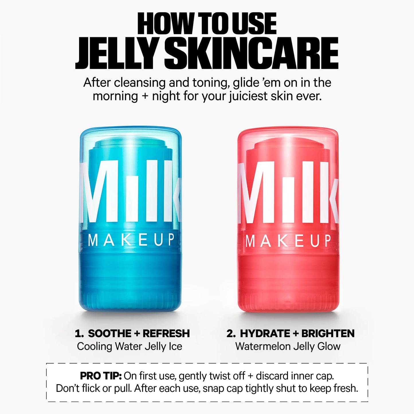 Milk Makeup Cooling Water Jelly Ice Calming Serum with Niacinamide – Reduces the Look of Puffiness + Redness for Visibly Calm Skin – Hydrating, Non-Comedogenic Serum w/Blue Light Protection – 0.46 oz