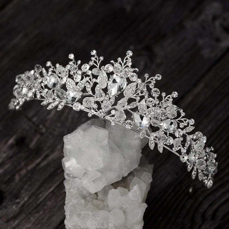 Jeweled Wedding Tiara - Metal Princess Crown for Brides | Perfect for Quinceanera, Pageant & Prom