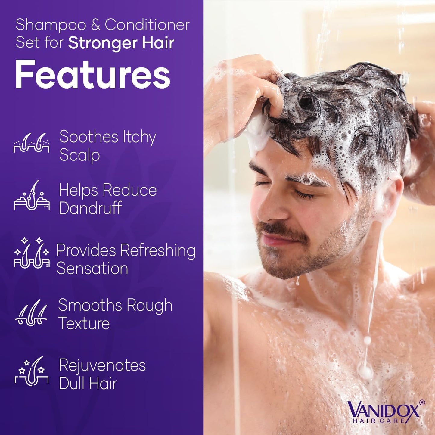 Vanidox Tea Tree Shampoo and Conditioner Set with Lavender and Mint | DHT Blockers | With 100% Pure Tea Tree Oil for Itchy, Dry Scalp | Sulfate & Paraben Free | For Men & Women | 16 fl oz Each