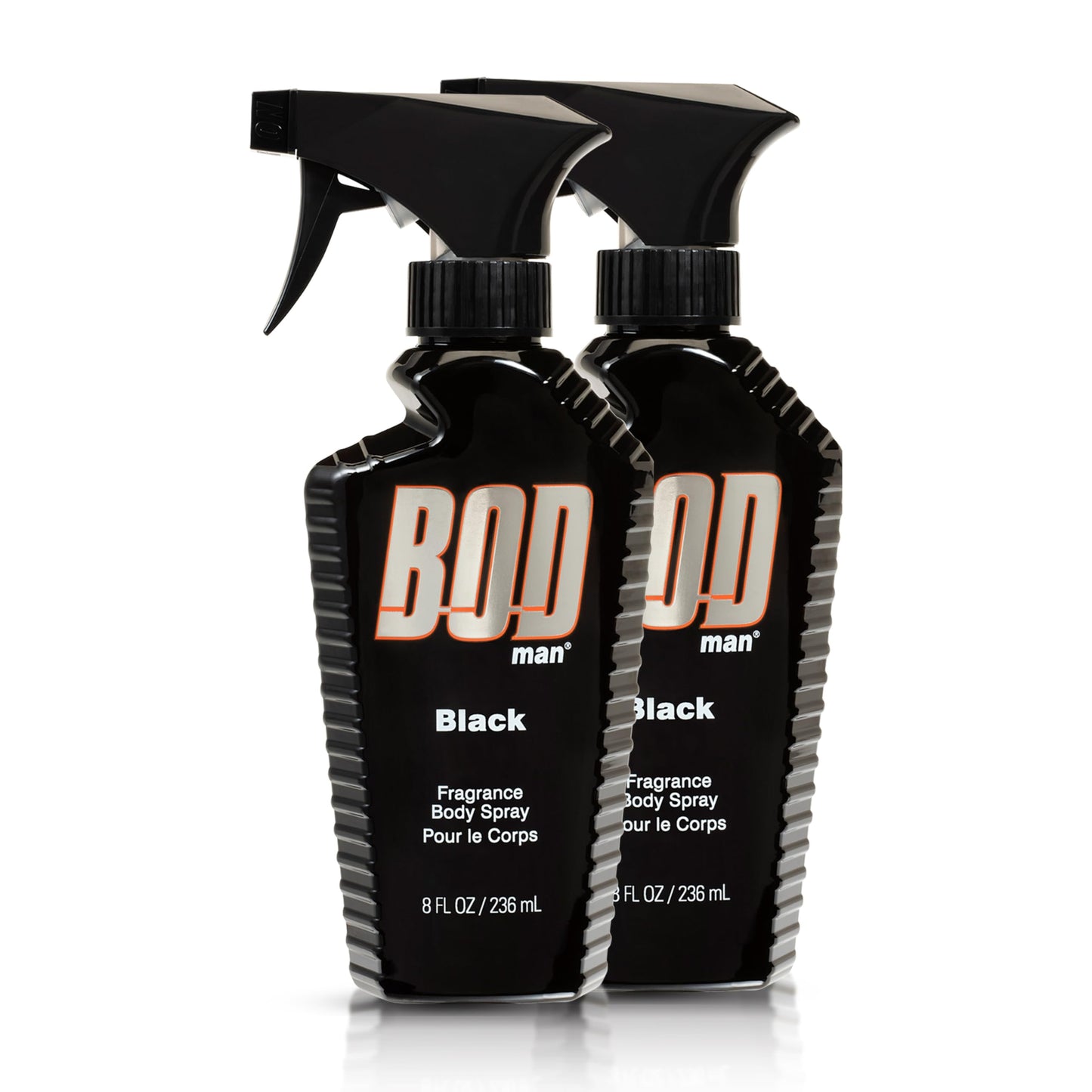 BOD man Fragrance Body Spray, Black, 8 fl oz (Pack of 2) & Blue Surf, 8 Fl Oz