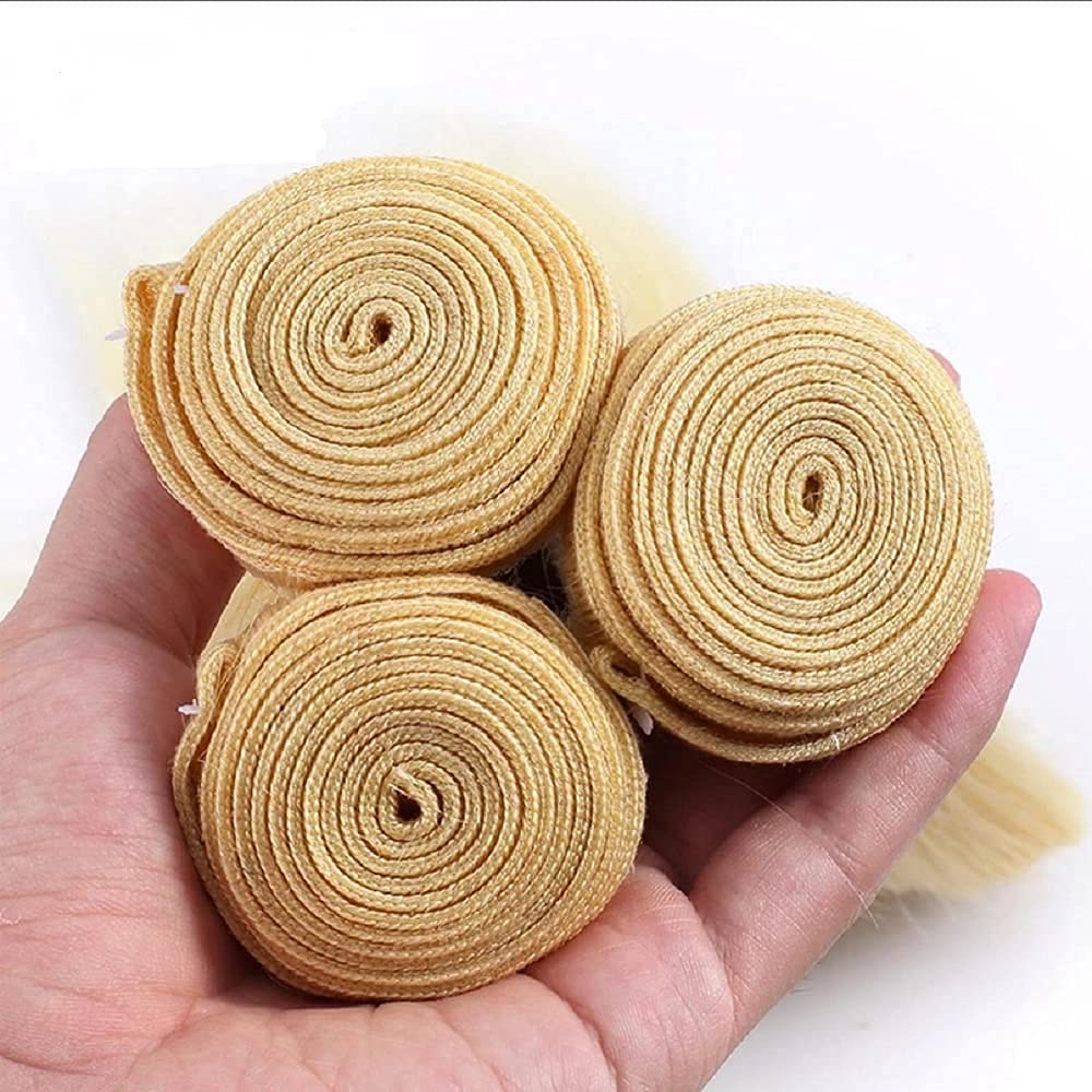 Peenoll Human Hair Bundles 14 16 18 Inch Blonde 613# Body Wave Bundles Human Hair 100% Unprocessed Unprocessed Soft Sewn In Hair for Black Women with Double Weft