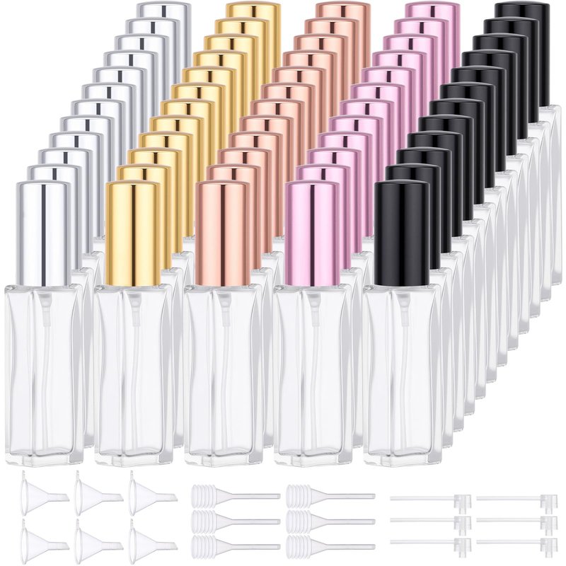 Segbeauty 60pcs 0.1oz Mini Atomizer Sprayer for Perfume, Small Travel Cologne Sprayer with Perfume Transfer Tool, 3ml Bulk Glass Cologne Atomizer Spray Bottle, Glass Travel Refill Bottles with Pump