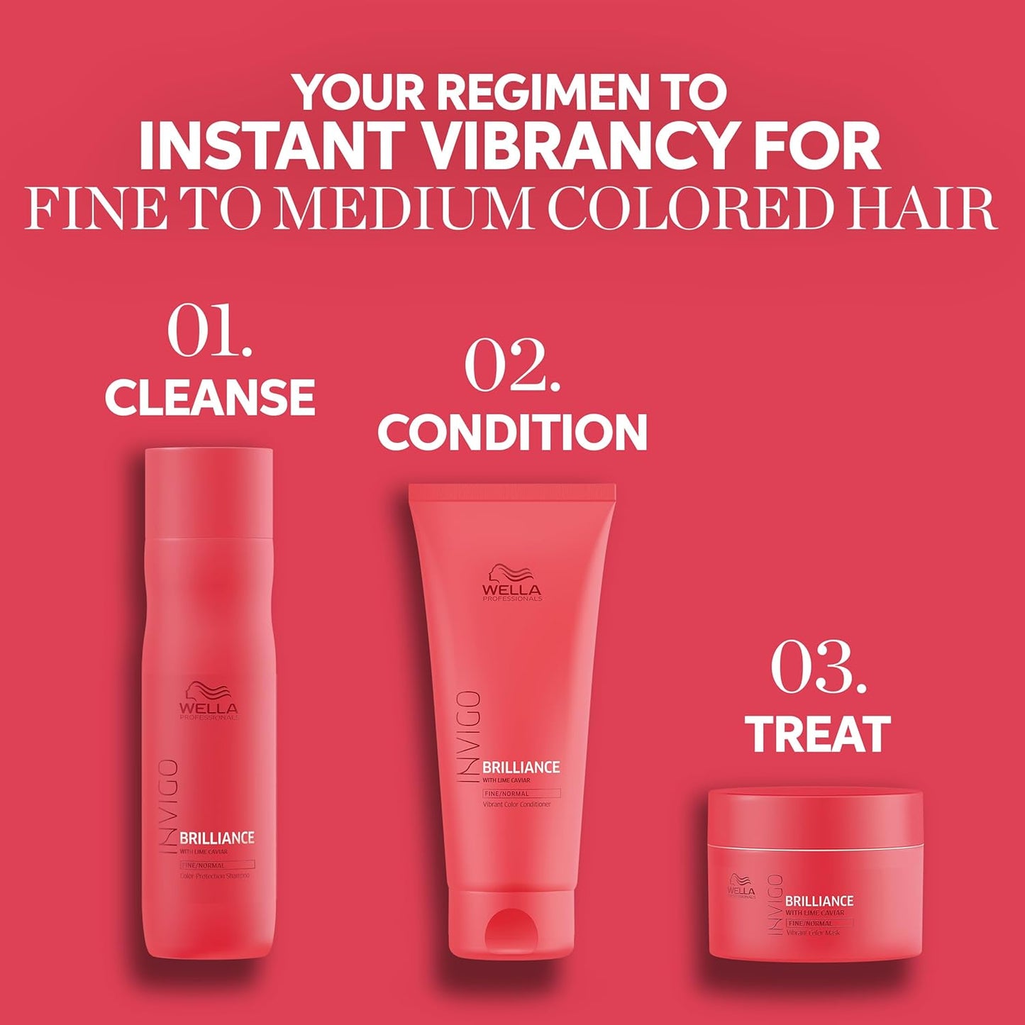 Wella Professionals Invigo Brilliance Shampoo - Color Care for Fine/Normal Hair | Daily Wash with Lime Caviar