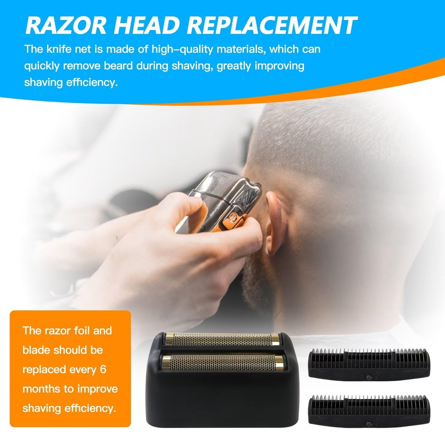 Performance Electric Men Shaver Replacement Foil & Cutters Suitable for BaBy-liss PRO Metal-FX FXFS2 Foil Shaver