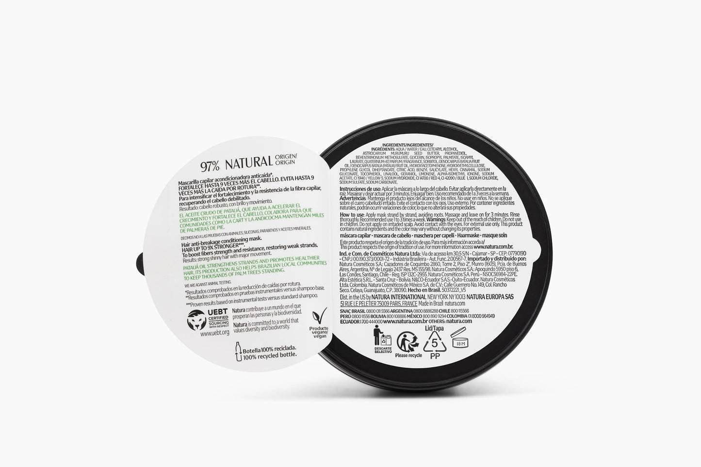 natura Ekos Patauá Strengthening Anti-Breakage Hair Mask - For Weakened, Brittle, Damaged and Dry Hair - Vegan, Not Tested On Animals