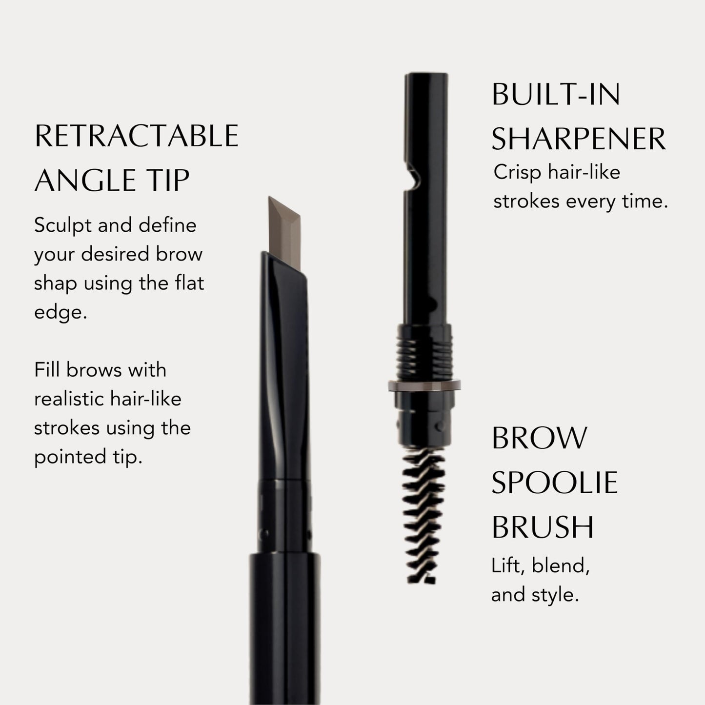 Xtreme Lashes Arch Defining Brow Pencil, Taupe, Waterproof, Smudge-Proof, Long-Lasting Makeup, Vegan, Angled Tip Eyebrow Pencil with Spoolie Brush