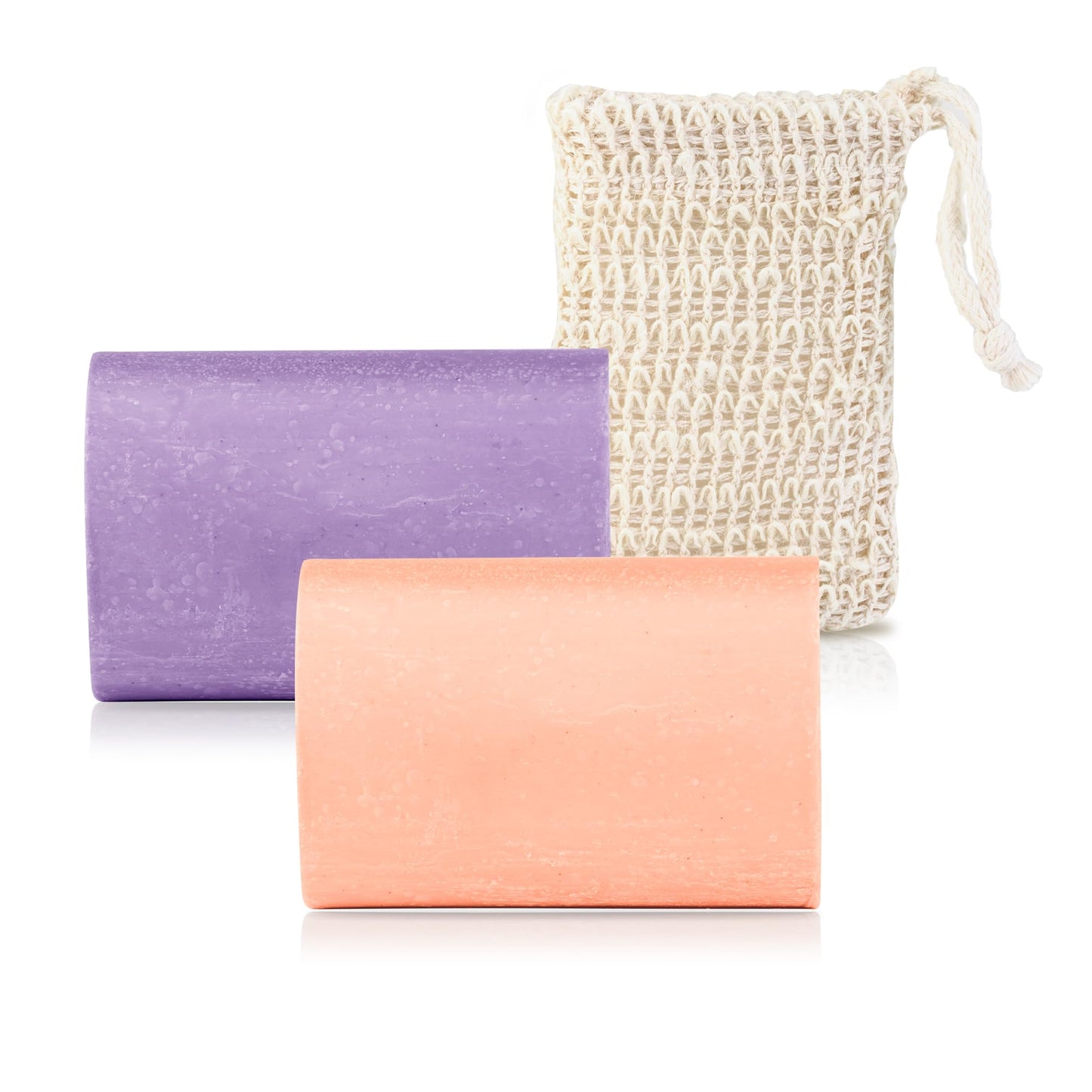 Olde Country Soap - The Original 8-Bar Box - (8) Natural Soap Bars (5oz. each) + (1 pc.) Complimentary Sisal Fiber Soap Bag
