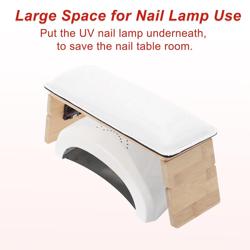 Nail Arm Rest Cushion - Comfortable Non-Slip Support for Manicure | White, 1 Set