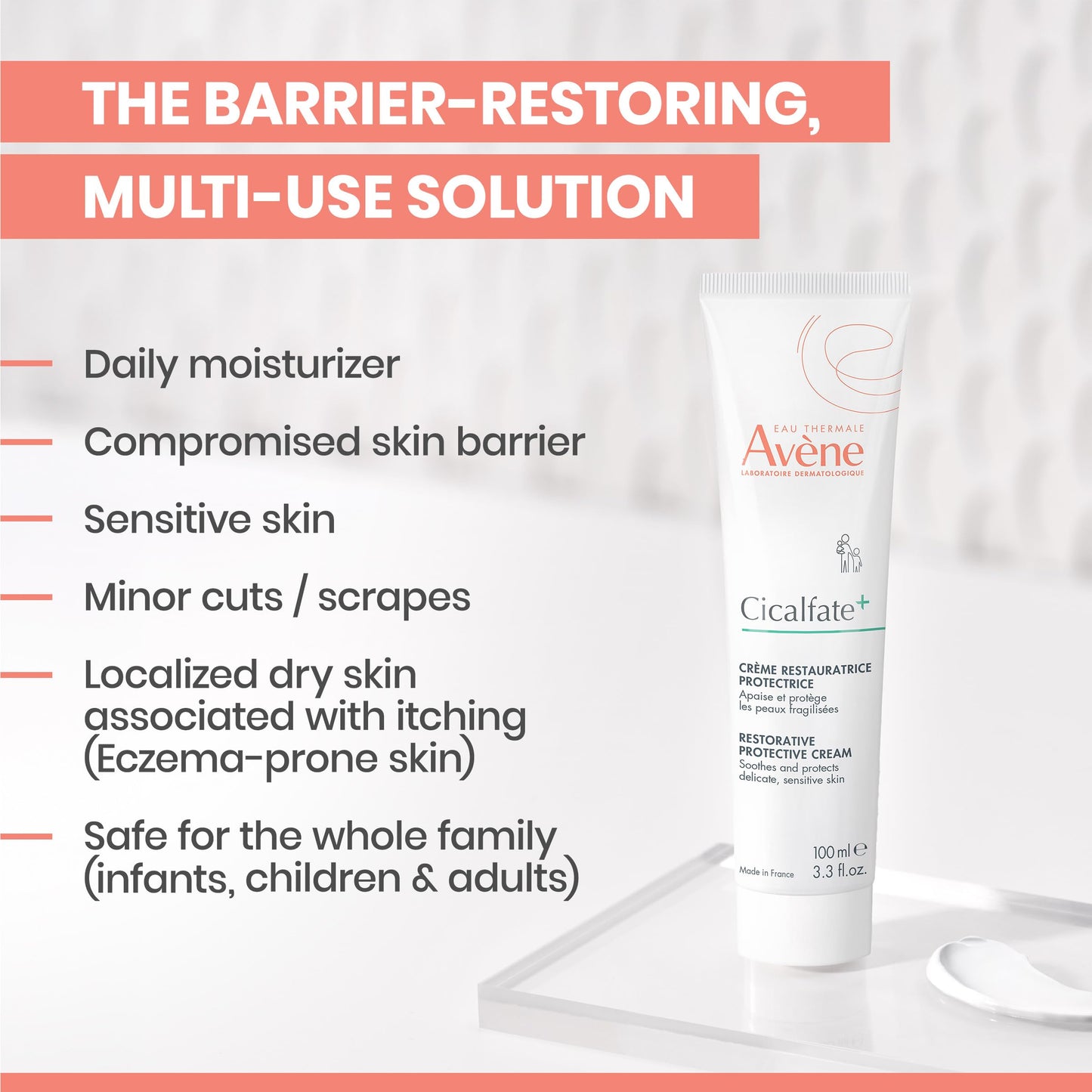 Avène Cicalfate+ Restorative Protective Cream, Face Moisturizer, Skin Face Cream, Body Cream for Sensitive Skin, Helps Restore Skin Barrier, Restorative Cream, Safe for Infants, Kids & Adults