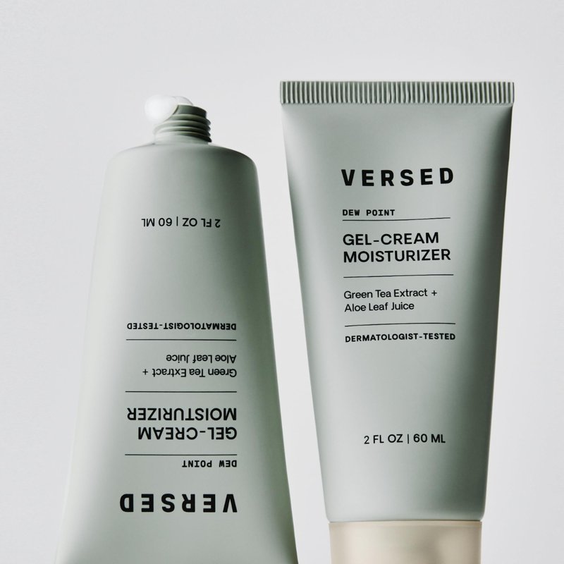 Versed Dew Point Gel Moisturizer For Face - Antioxidant-Rich Gel Cream with Green Tea Extract + Aloe Leaf Juice - Fast Absorbing, Non-Greasy Hybrid Facial Cream for Dry Skin, Vegan (2 fl oz)