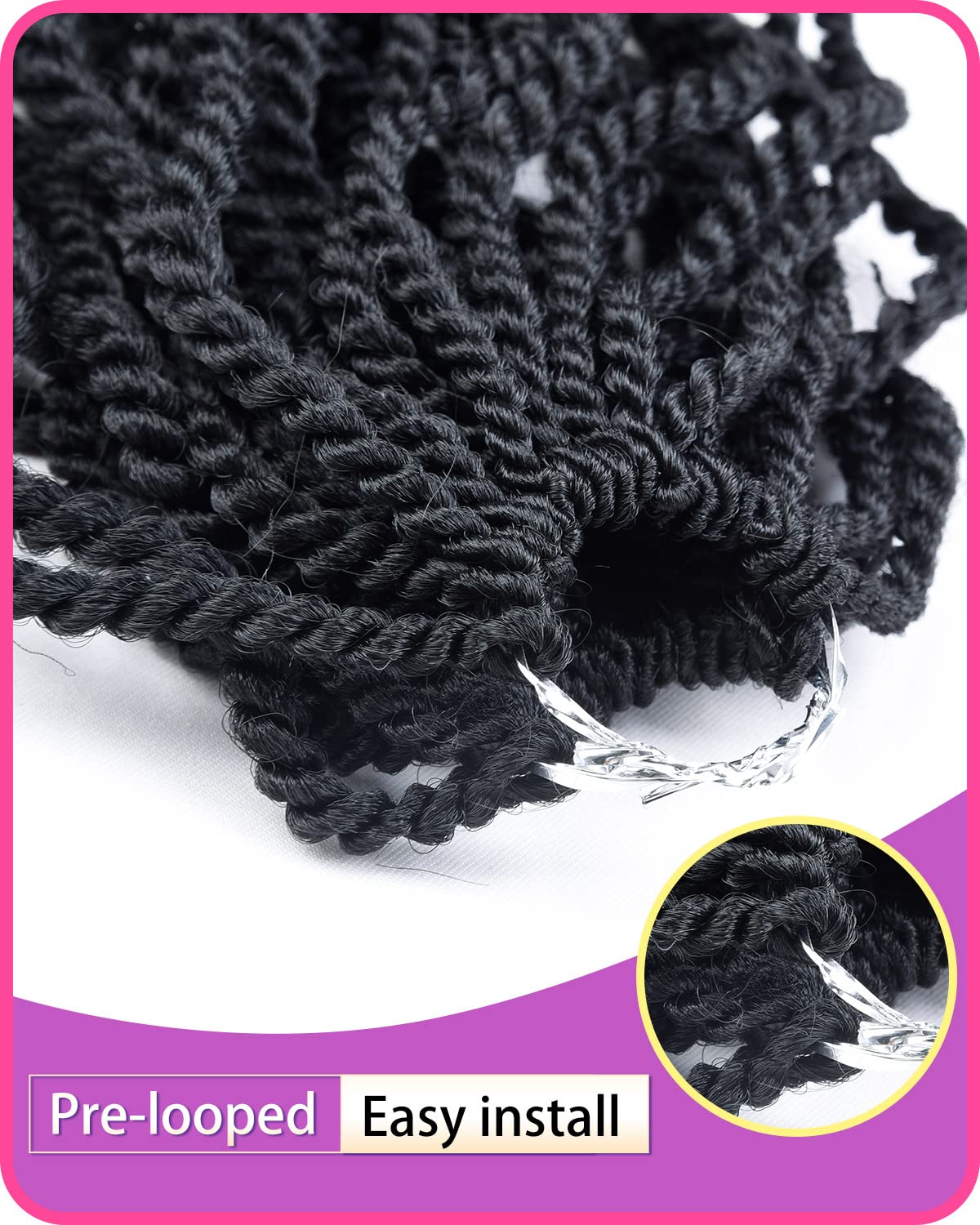 TOZIKA 6 Packs Senegalese Twist Crochet Hair 18 Inch Crochet Braids Senegalese Twists Synthetic Braiding Hair Extension (TBUG#, 18 Inch)