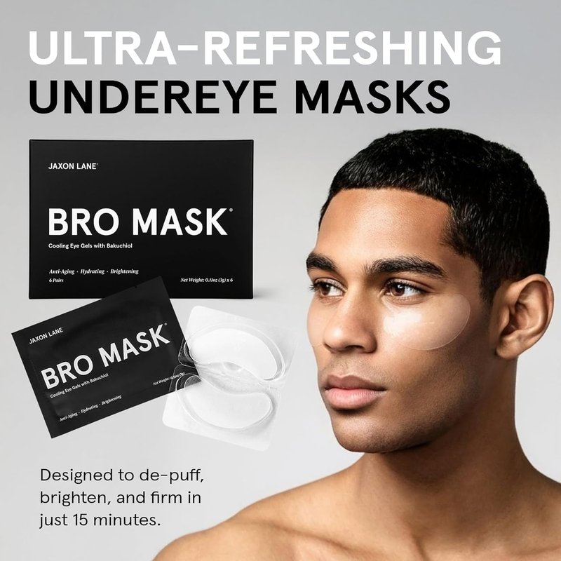 Jaxon Lane Under Eye Patches for Men - Hydrogel Anti-Aging Eye Masks for Dark Circles | 6-Pack