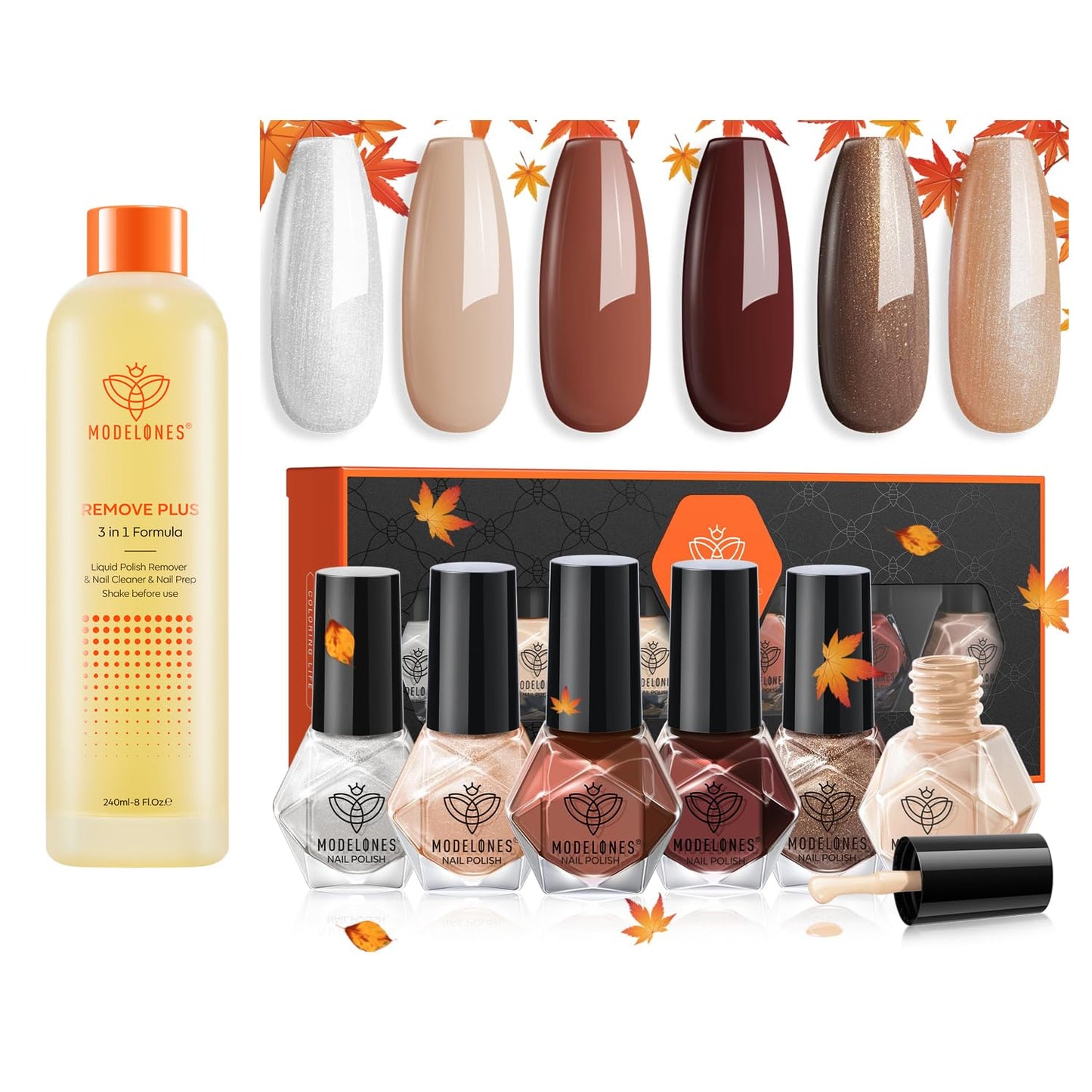 modelones Fall Nail Polish with Nail Polish Remover
