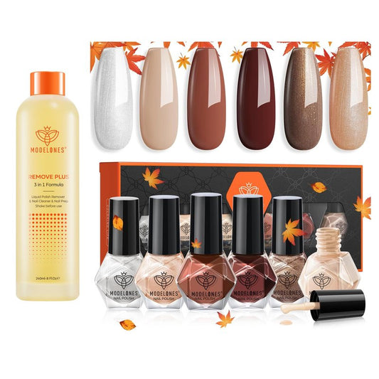 modelones Fall Nail Polish with Nail Polish Remover