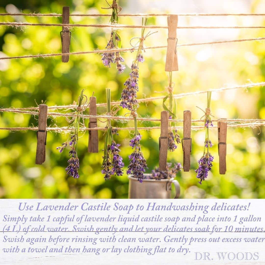 Dr. Woods Lavender Liquid Castile Soap - Castile Soap with Pure Lavender Oil, Body Wash for Men and Women, Natural Cleanser for Face, Hands, and Body - 32 Fl Oz, Pack of 3