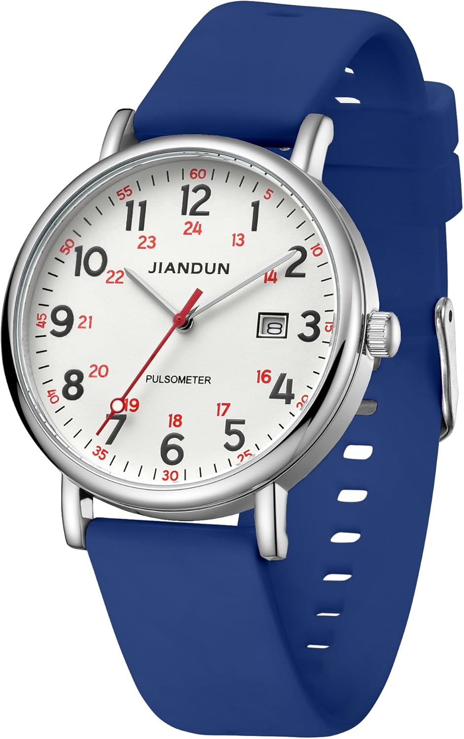 JIANDUN Waterproof Nurse Watch for Medical,Professionals,Students,Women Men, 24 Hour with Second Hand, Military Time Easy to Read Dial
