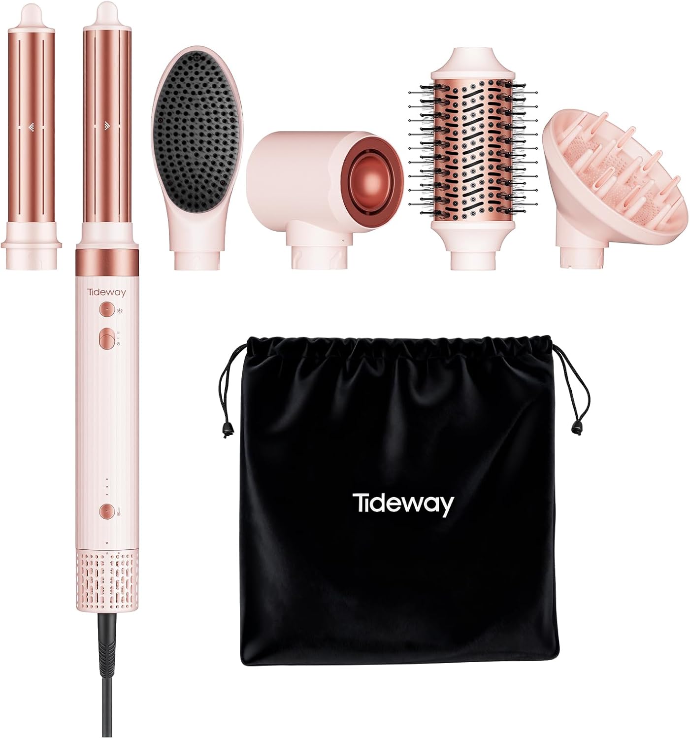 Tideway Prowaver 6-in-1 Hair Dryer Brush | High-Speed Ionic Hot Air Styler for Fast Drying & Volumizing