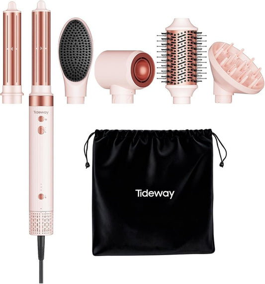 Tideway Prowaver 6-in-1 Hair Dryer Brush | High-Speed Ionic Hot Air Styler for Fast Drying & Volumizing