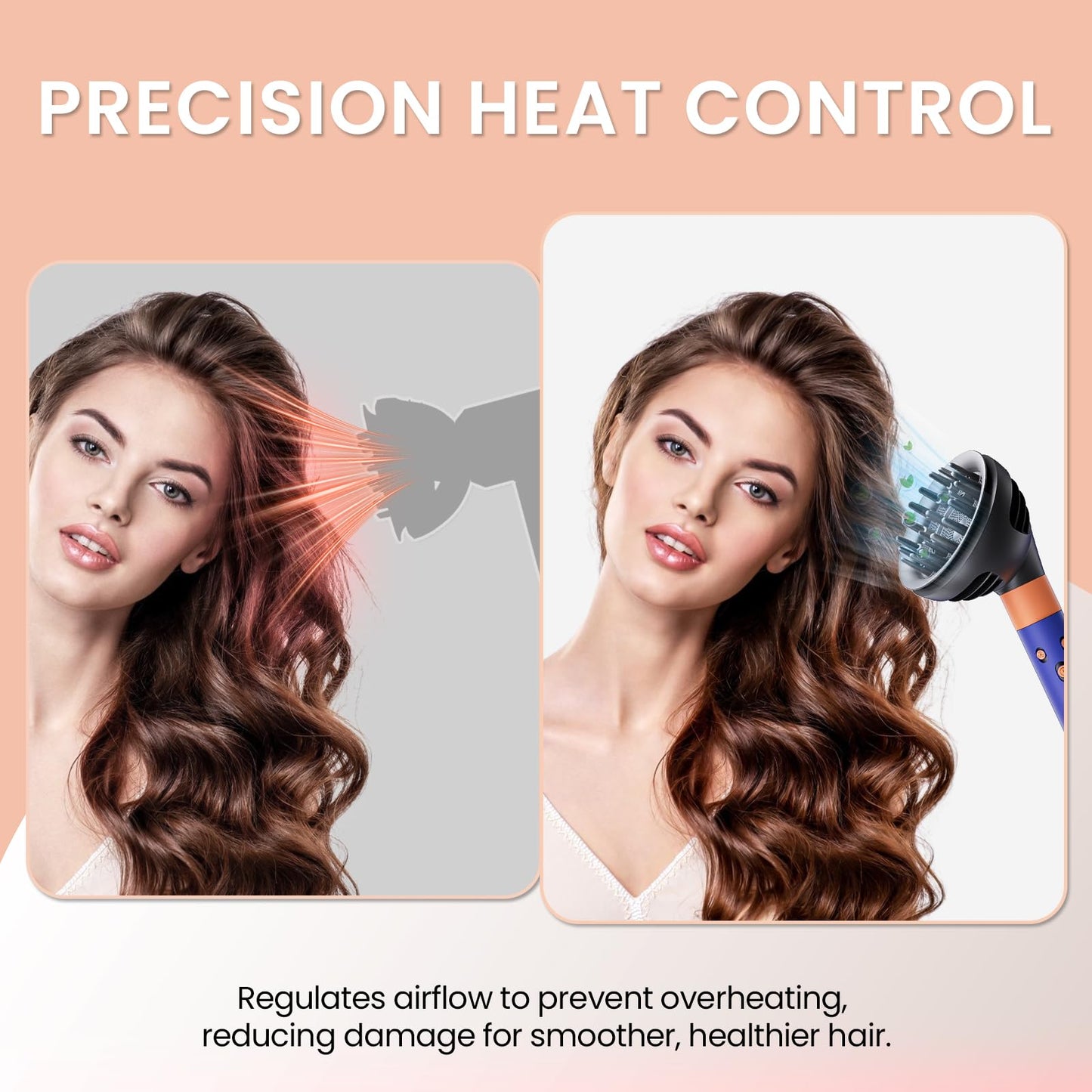 AIRUISH Upgraded Diffuser Wave Curl for Dyson Airwrap, Attachment Diffuser Nozzle Dome and Diffuse Modes, For All Models of Dyson Curling Iron