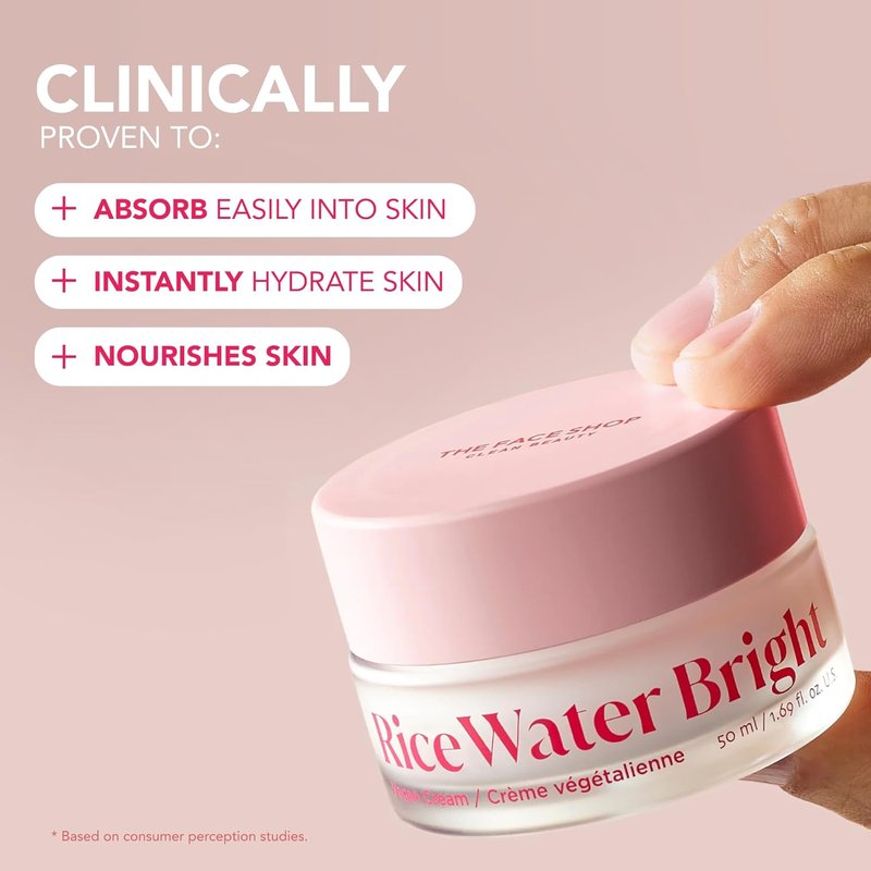 Rice Water Bright Travel Kit | Korean Skin Care Set with Ceramide - Gentle Face Wash, Serum, Cream & Eye Cream for Hydration