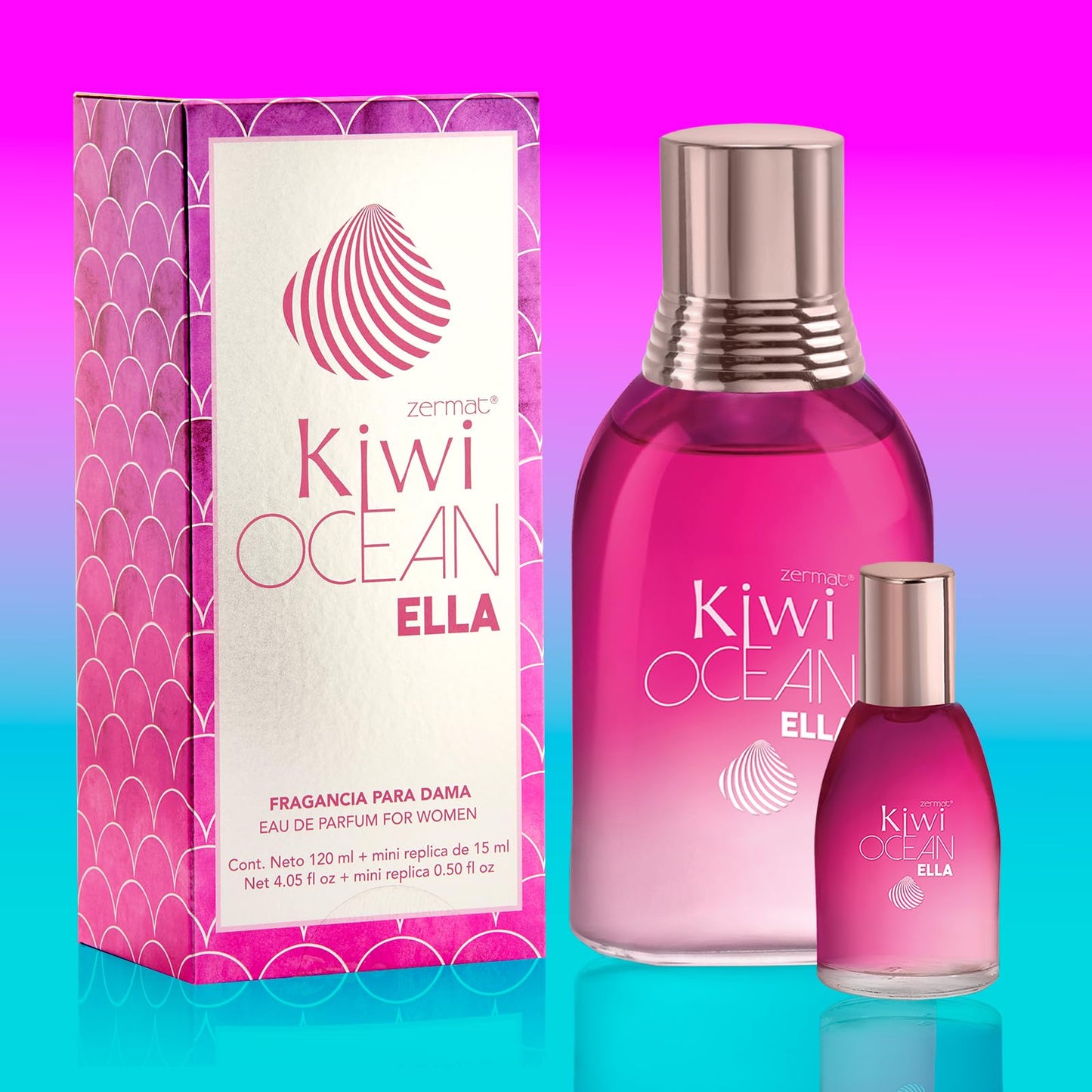 Zermat Kiwi Ocean Ella, Fragrance for Women, Floral - Frutal Scent 4.55 Fl. Oz