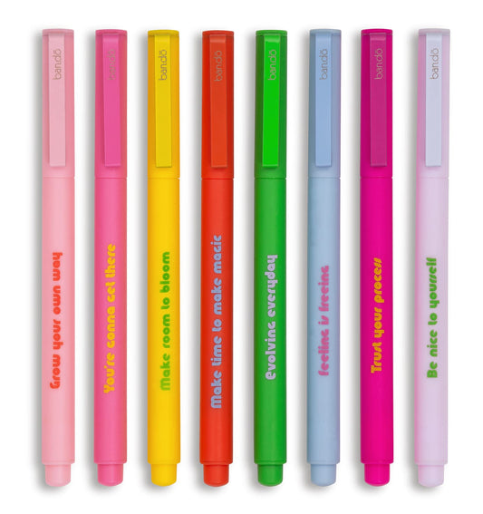 ban.do Set of 8 Fine Felt Tip Pens, Rainbow Colors