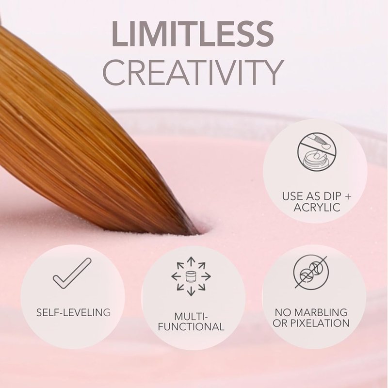 Kiara Sky Acrylic Powder - All-In-One Professional Nail Art | Long-Lasting Cover Powder 2 oz, Hint of Pink