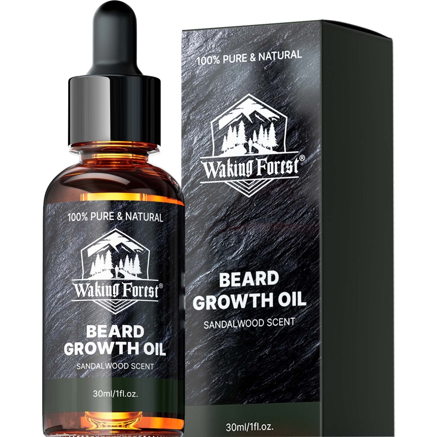 Waking Forest Beard Growth Oil with Biotin Bundle with Beard Oil Sandalwood