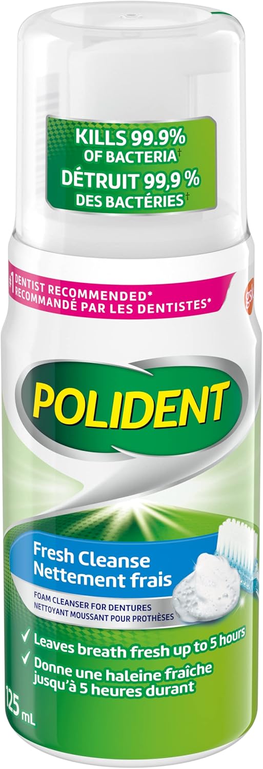 Polident Denture Cleanser - Fresh Cleanse Foaming Formula | 125ml Size