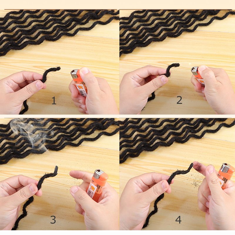 Curly Wave Loc Extensions Human Hair 0.4cm&0.6cm width 6-18inch 10,30 strands 100% human hair locs extensions for men women Handmade Permanent Dread Extensions0.6cm 12inch 10strands