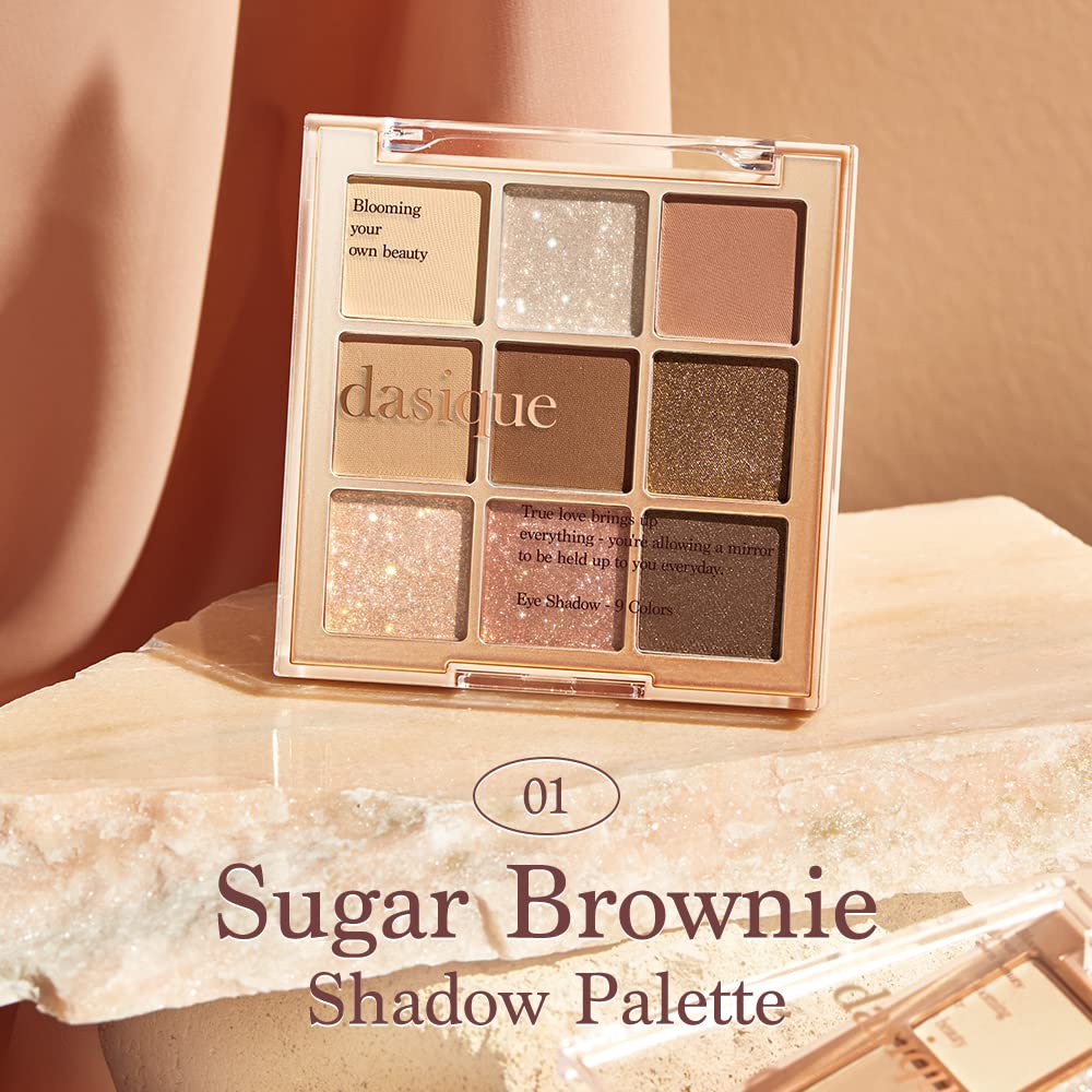 dasique Shadow Palette #21 Almond Vanilla l Vegan, Cruelty-Free l 9 Blendable Shades in Smooth Matte and Shimmer Finishes with Gorgeous Pearls