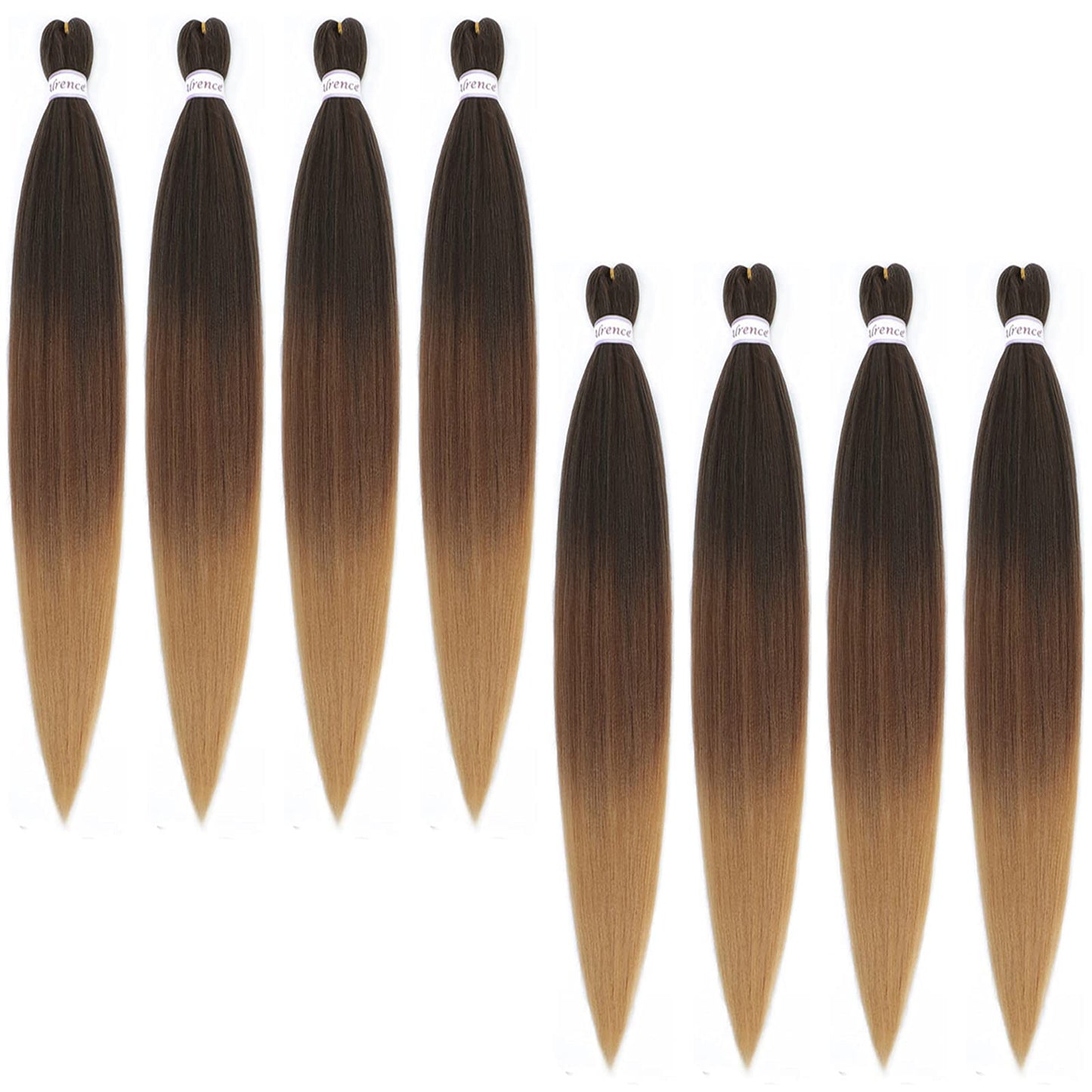 Alrence Pre Stretched Braiding Hair Long Braid 42 Inch 8 Packs Professional Braiding Hair Extensions Synthetic Crochet Twist Braids (42 Inch, 1B/30/27)