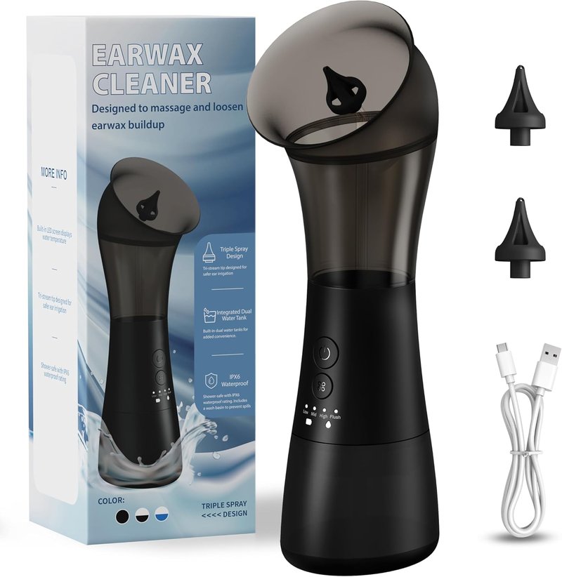 Ear Wax Removal Kit - VINIPO Electric Rechargeable Ear Cleaner with 4 Cleaning Modes & Sewage Tank | Safe Ear Irrigation System