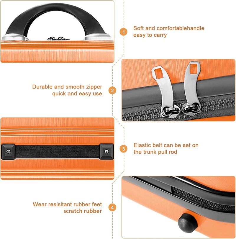 Makeup Train Case - 14 Inch Hard Shell Cosmetic Organizer | Portable Toiletry Bag for Travel