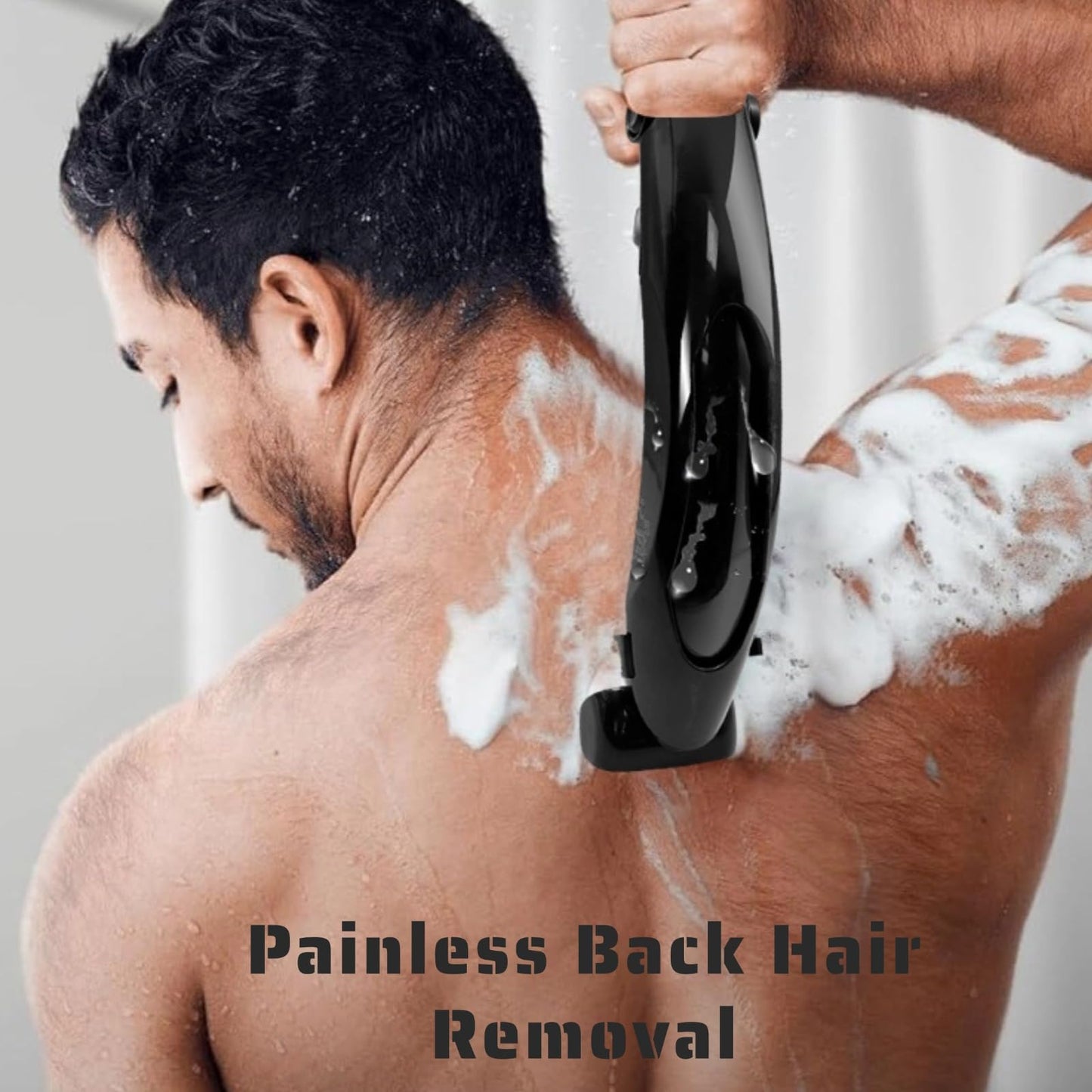Yoidesu Men's, Body Groomer with Adjustable Extreme Reach Handle, Wet/Dry Use, Back Hair Remover